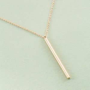 Minimalist Gold Bar Necklace 14K Plated